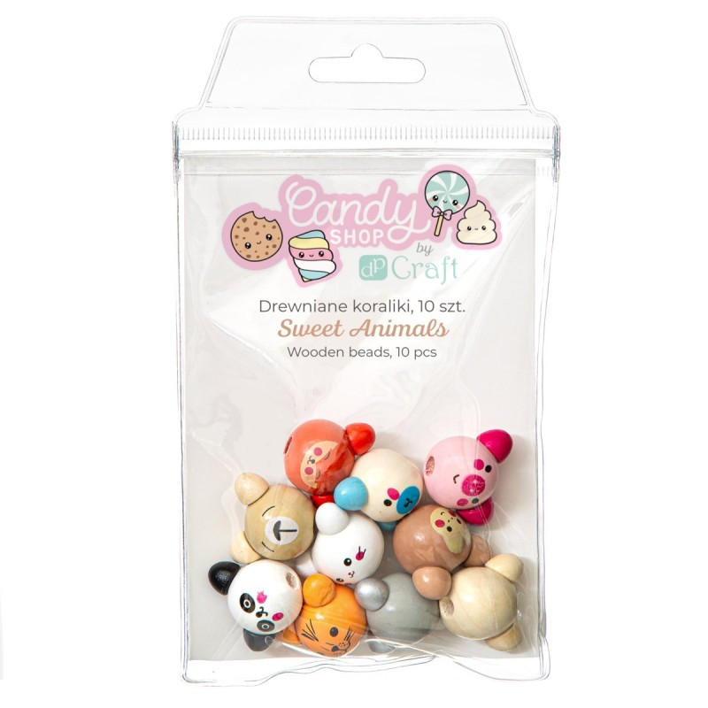 Drewniane koraliki 2cm 10szt - Sweet Animals GRKO-168 Dalprint